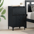 Bedside Cabinet Black Oak 40 x 35 x 70 cm Engineered Wood