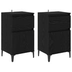 Bedside Cabinet 2 pcs Black Oak 40 x 35 x 70 cm Engineered Wood