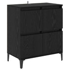 Sideboard Black Oak 60 x 35 x 70 cm Engineered Wood and Iron