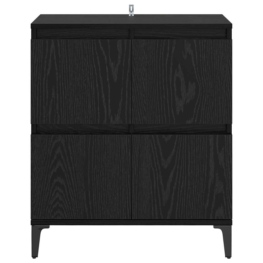 Sideboard Black Oak 60 x 35 x 70 cm Engineered Wood and Iron