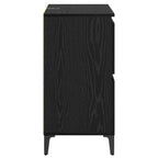 Sideboard Black Oak 60 x 35 x 70 cm Engineered Wood and Iron