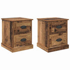 Bedside Cabinet with Drawer 2 pcs Old Wood 39 x 39 x 47.5 cm