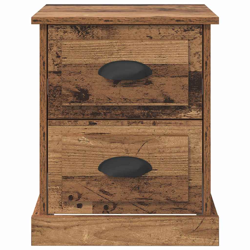 Bedside Cabinet with Drawer 2 pcs Old Wood 39 x 39 x 47.5 cm