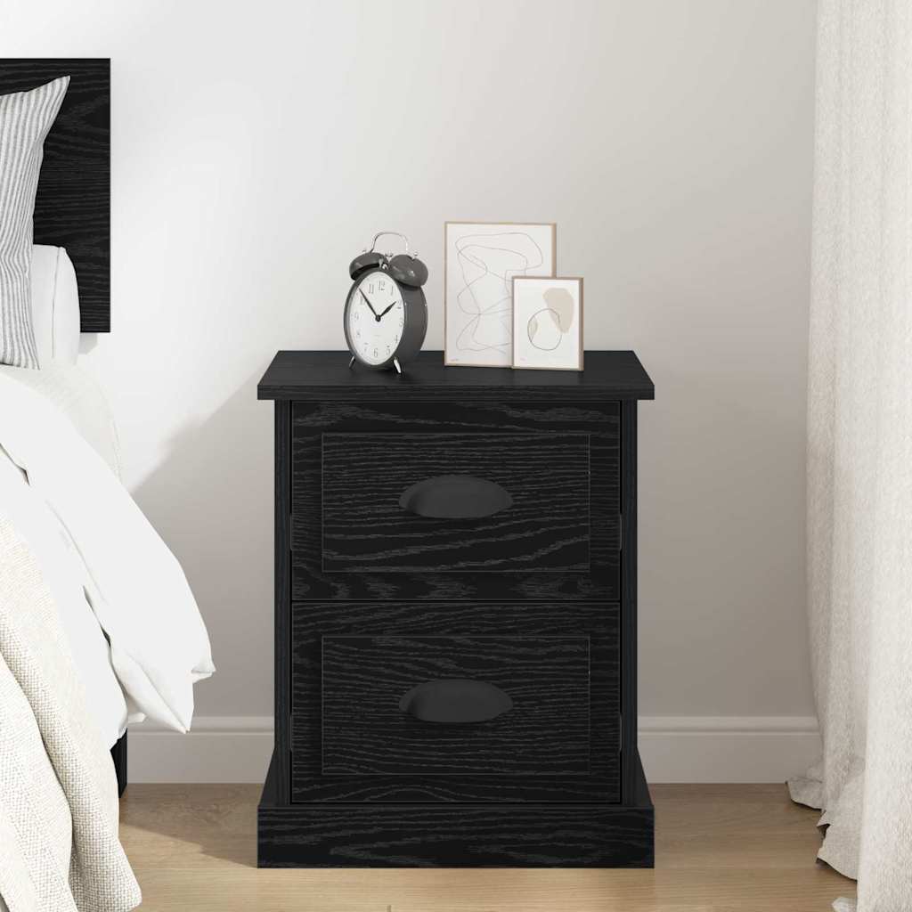Bedside Cabinet Black Oak 39 x 39 x 47.5 cm Engineered Wood