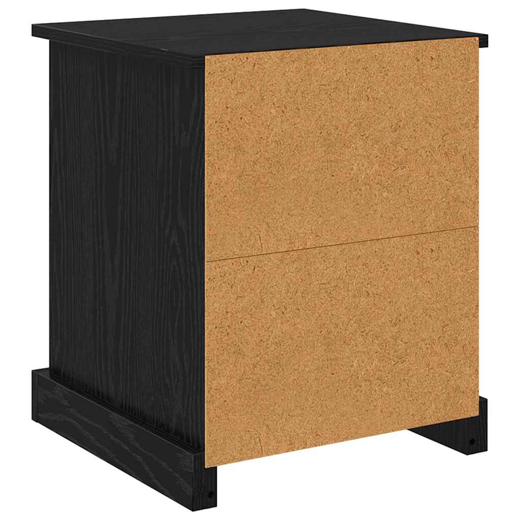 Bedside Cabinet with Drawer 2 pcs Black Oak 39 x 39 x 47.5 cm