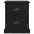 Bedside Cabinet with Drawer 2 pcs Black Oak 39 x 39 x 47.5 cm
