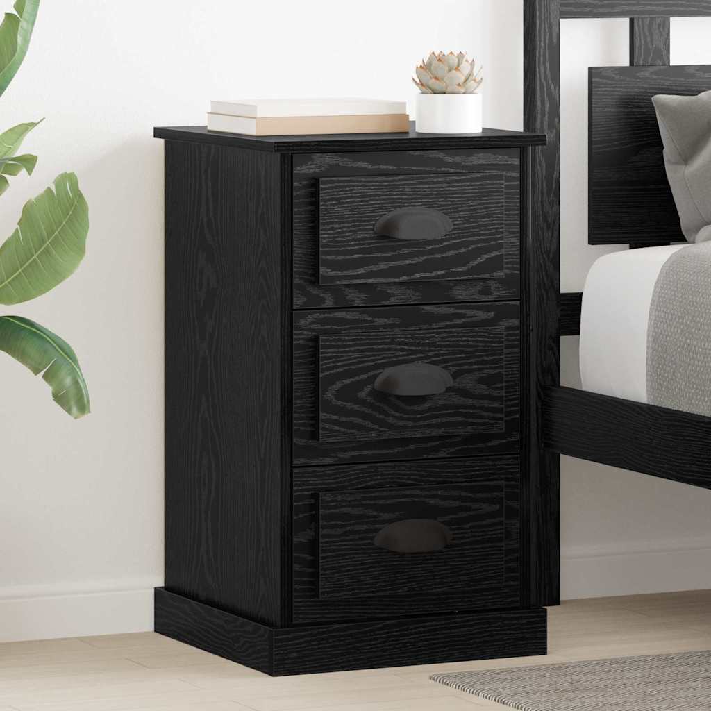 Bedside Cabinet Black Oak 39 x 39 x 67.5 cm Engineered Wood