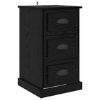Bedside Cabinet Black Oak 39 x 39 x 67.5 cm Engineered Wood