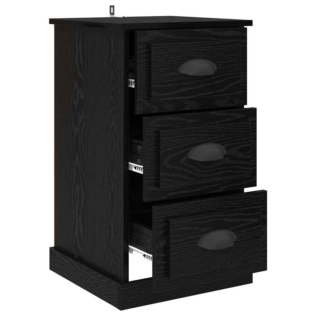 Bedside Cabinet Black Oak 39 x 39 x 67.5 cm Engineered Wood