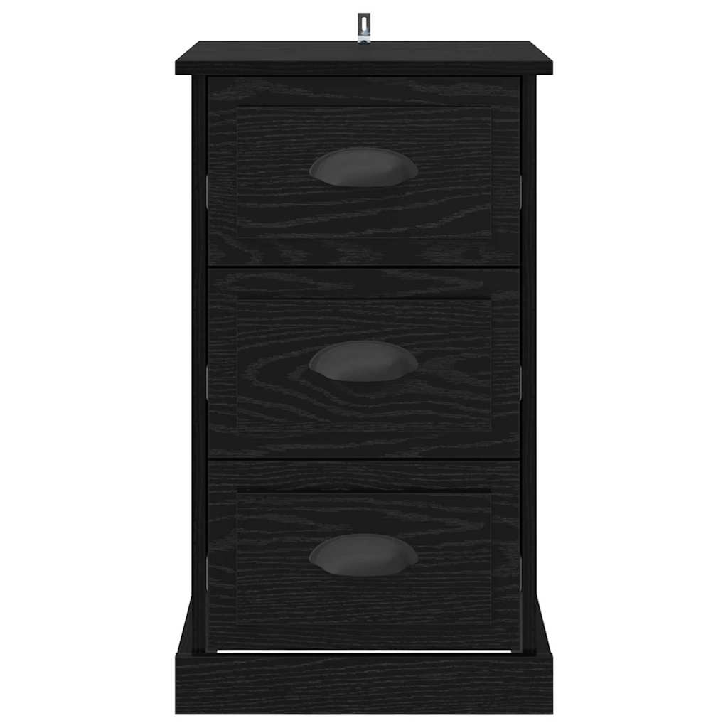 Bedside Cabinet Black Oak 39 x 39 x 67.5 cm Engineered Wood