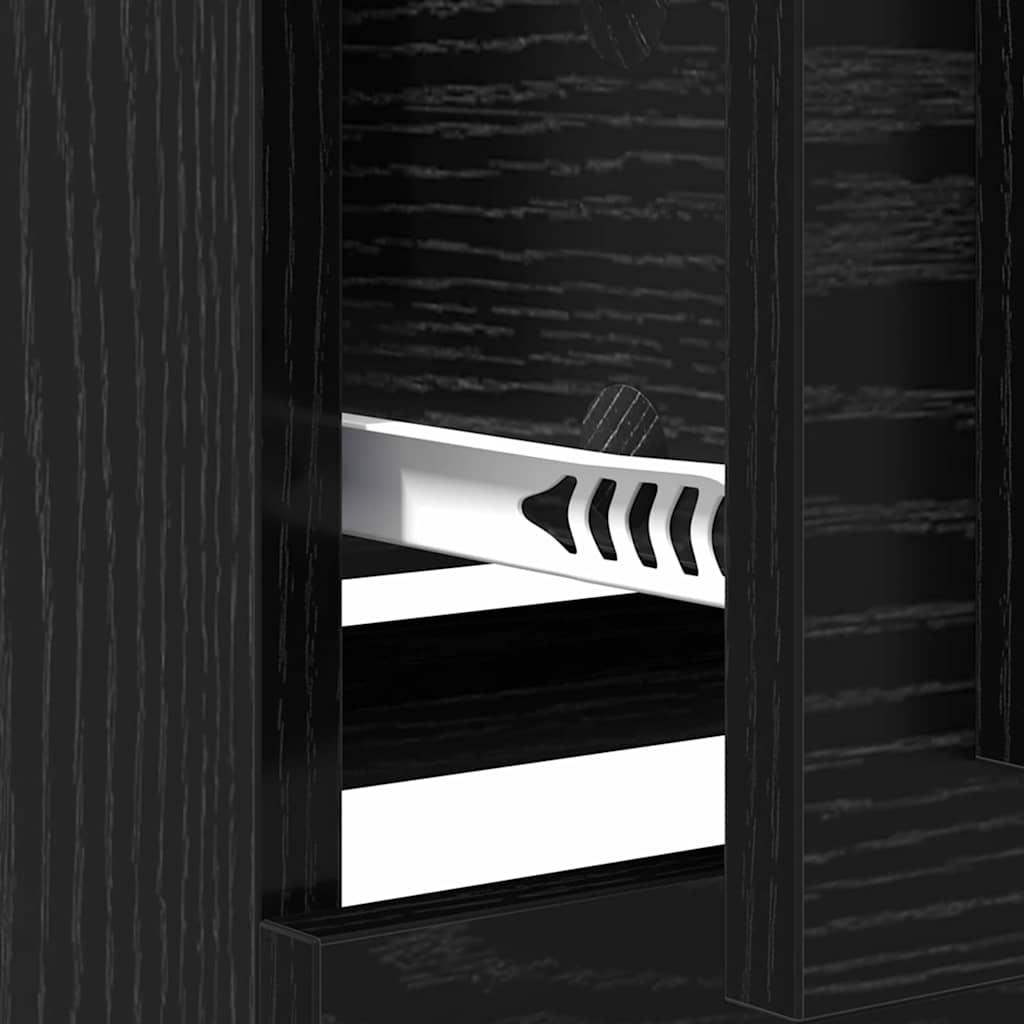 Sideboard Black Oak 70 x 35.5 x 67.5 cm Engineered Wood