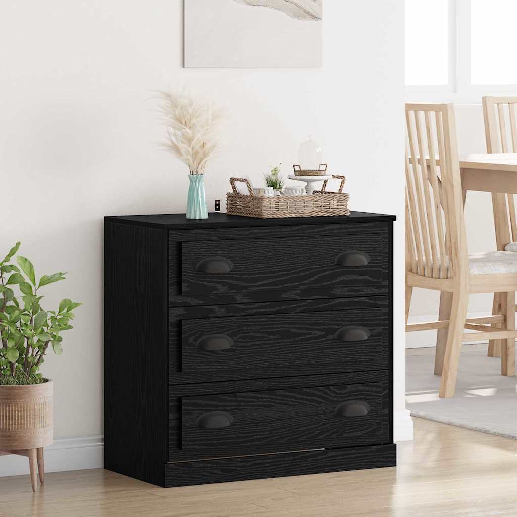 Sideboard Black Oak 70 x 35.5 x 67.5 cm Engineered Wood