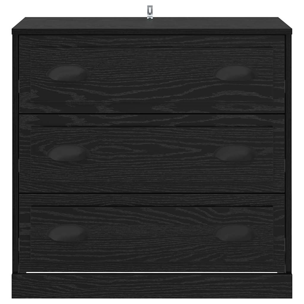 Sideboard Black Oak 70 x 35.5 x 67.5 cm Engineered Wood