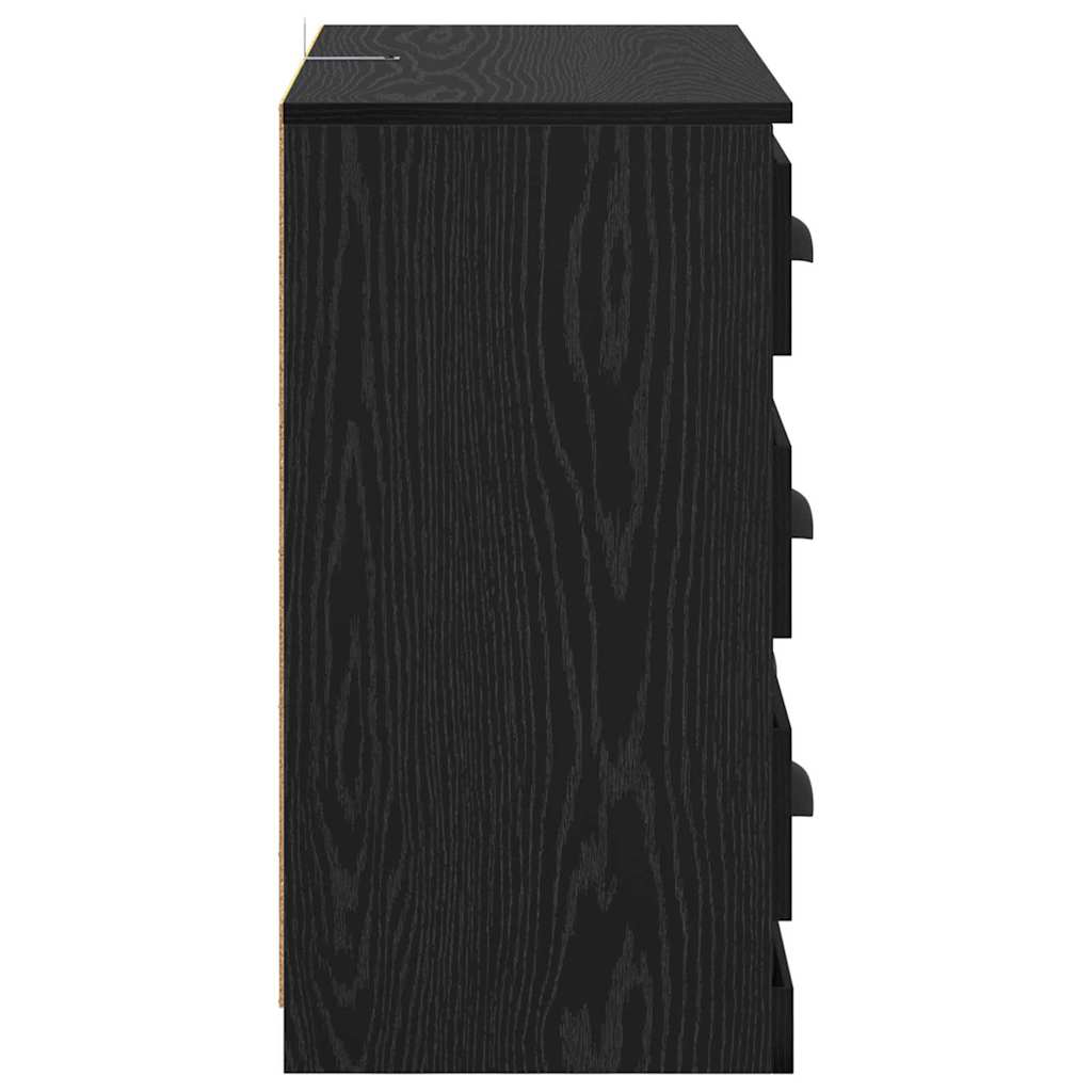 Sideboard Black Oak 70 x 35.5 x 67.5 cm Engineered Wood