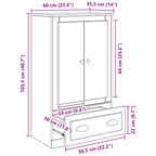 Highboard Old Wood 60 x 35.5 x 103.5 cm Engineered Wood