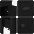 Highboard Black Oak 60 x 35.5 x 103.5 cm Engineered Wood