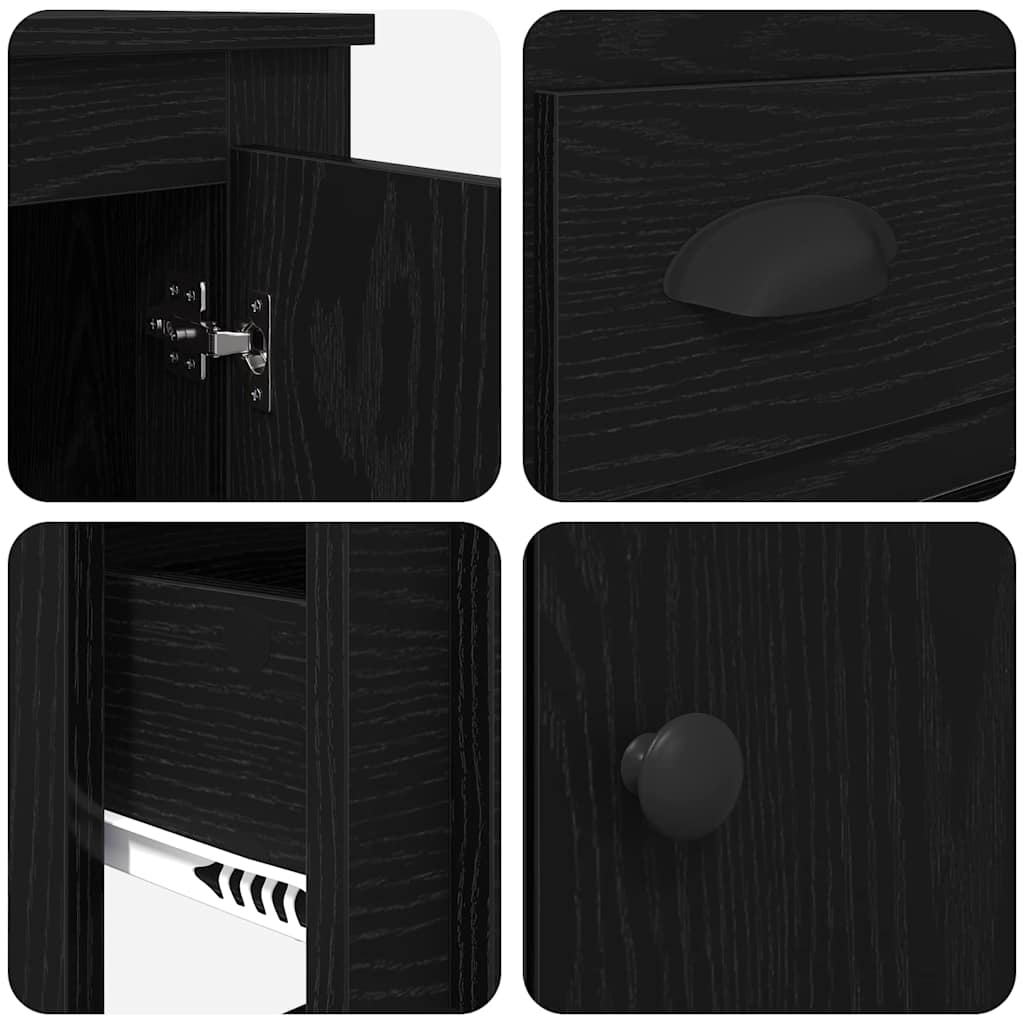 Highboard Black Oak 60 x 35.5 x 103.5 cm Engineered Wood