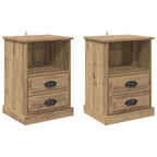 Bedside Cabinet with Drawer 2 pcs Artisan Oak 36 x 43 x 60 cm