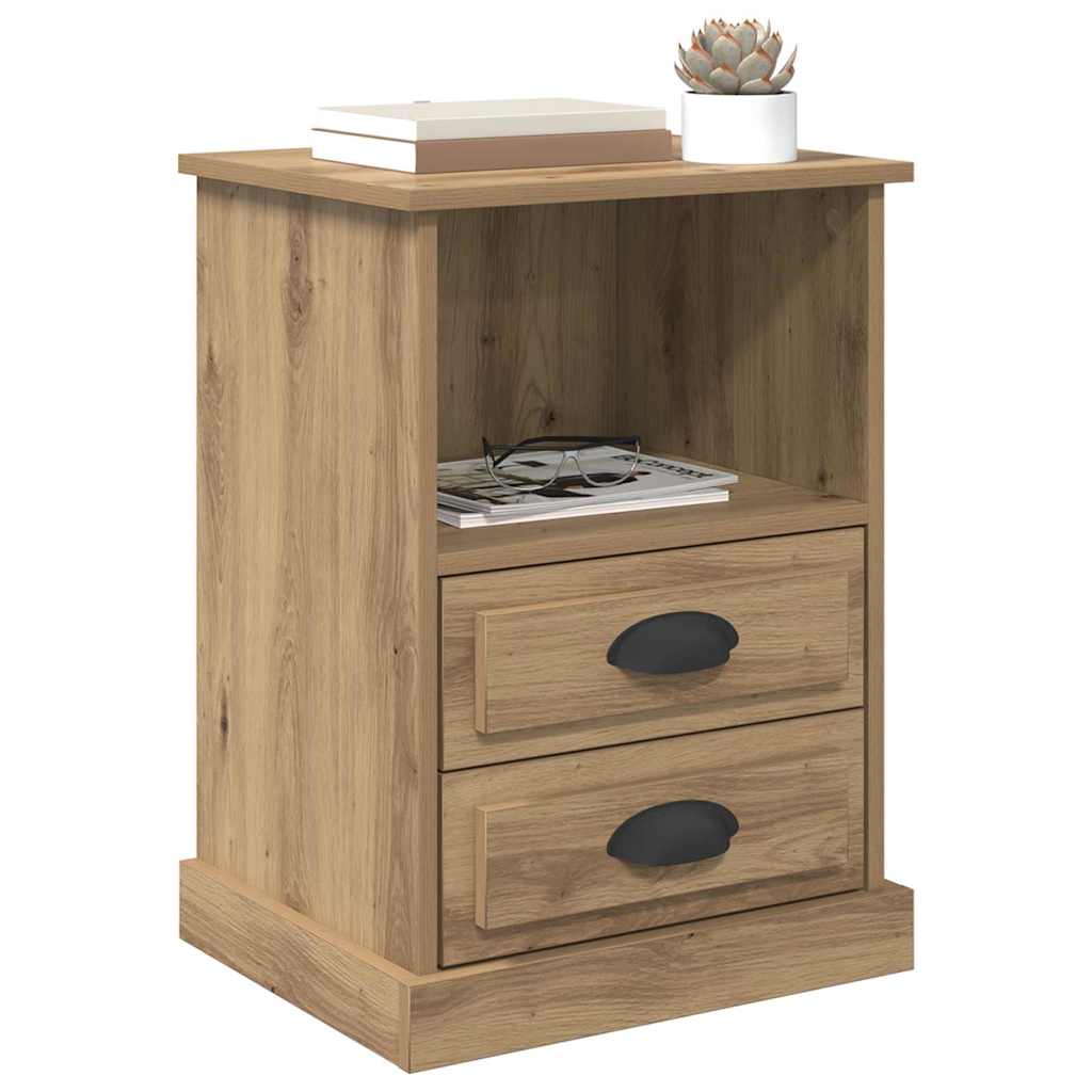 Bedside Cabinet with Drawer 2 pcs Artisan Oak 36 x 43 x 60 cm