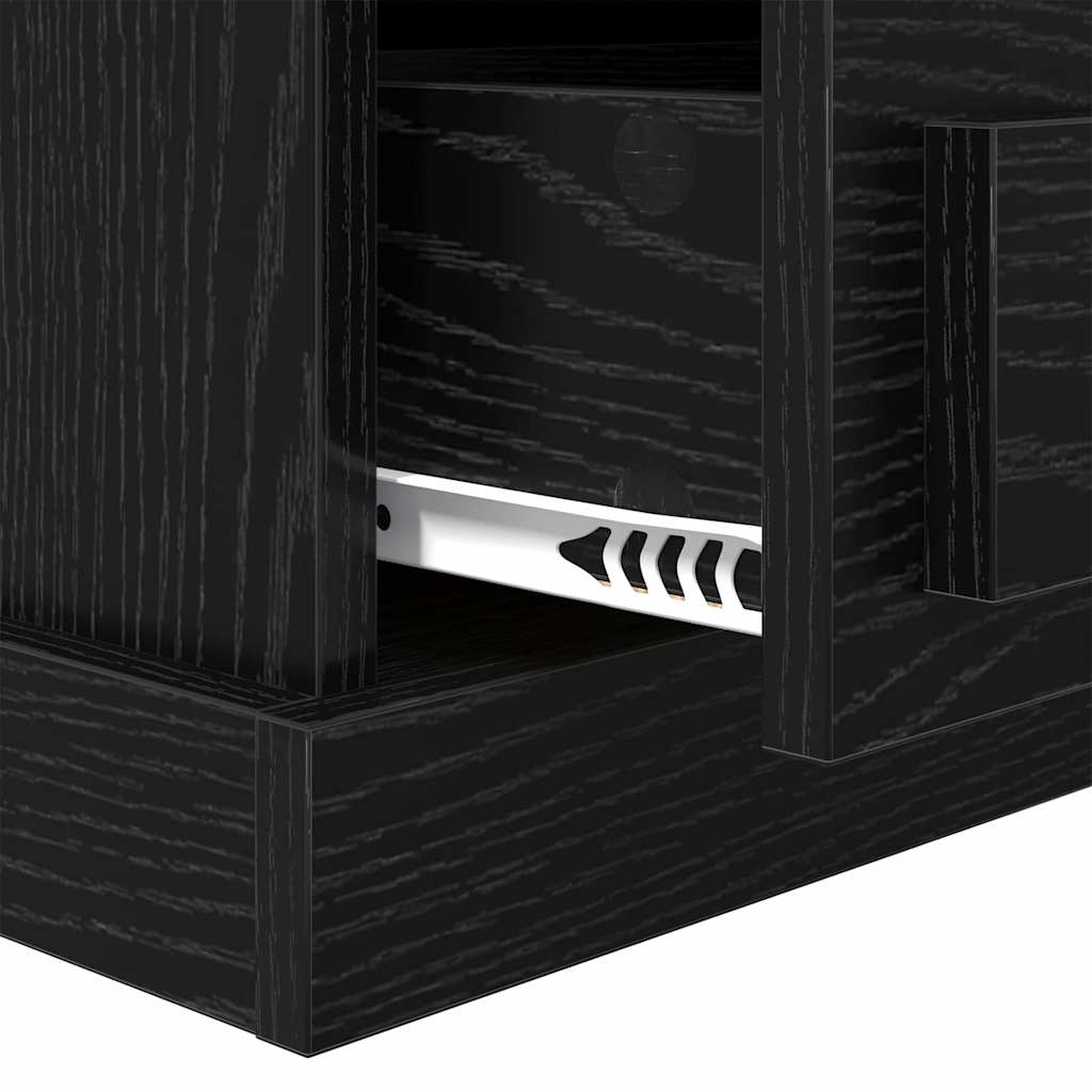 Bedside Cabinet Black Oak 36 x 43 x 60 cm Engineered Wood