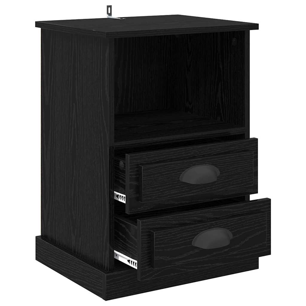 Bedside Cabinet Black Oak 36 x 43 x 60 cm Engineered Wood