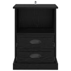 Bedside Cabinet Black Oak 36 x 43 x 60 cm Engineered Wood
