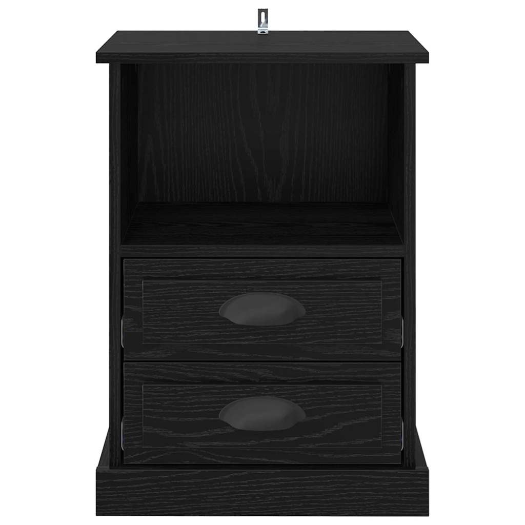 Bedside Cabinet Black Oak 36 x 43 x 60 cm Engineered Wood