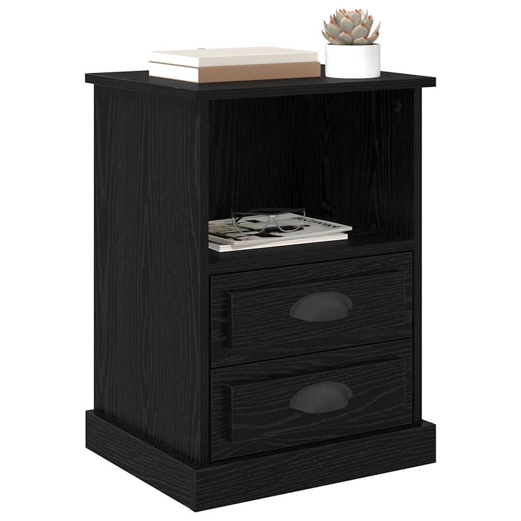 Bedside Cabinet Black Oak 36 x 43 x 60 cm Engineered Wood