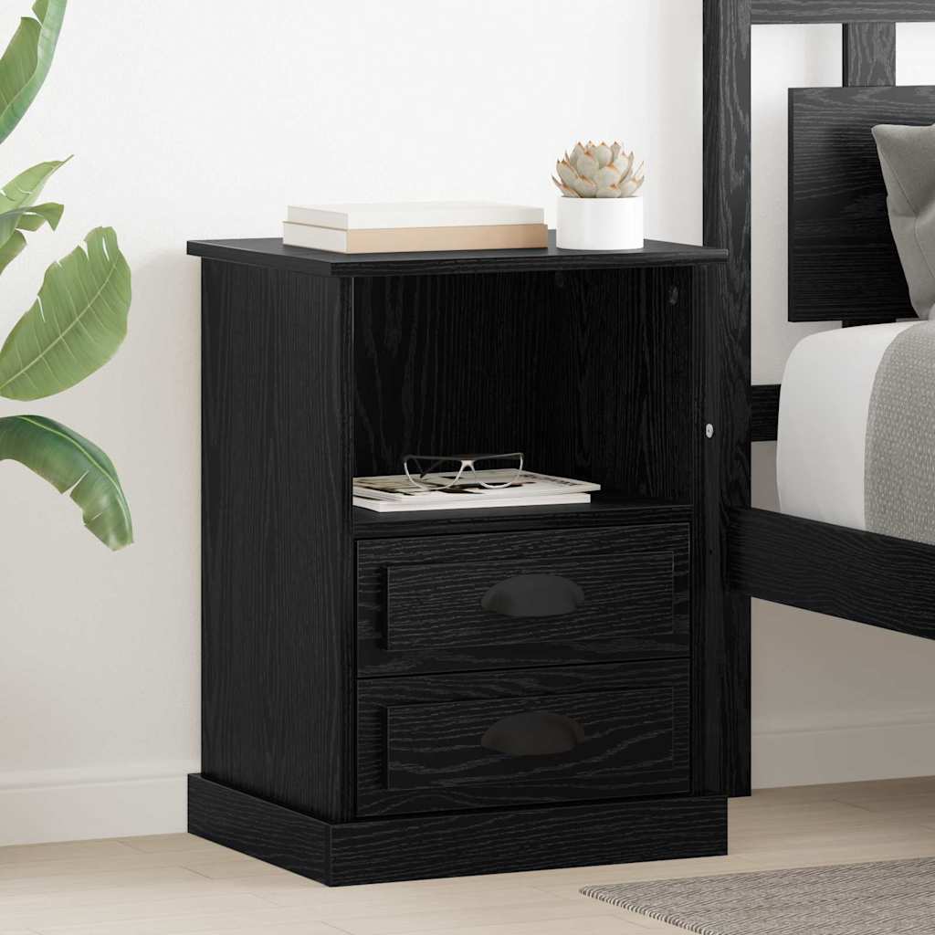 Bedside Cabinet 2 pcs Black Oak 36 x 43 x 60 cm Engineered Wood