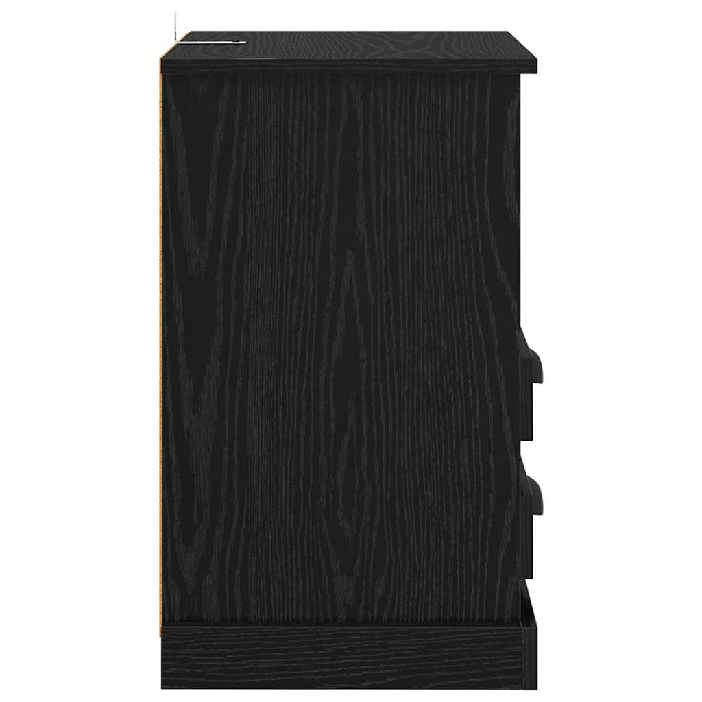 Bedside Cabinet 2 pcs Black Oak 36 x 43 x 60 cm Engineered Wood