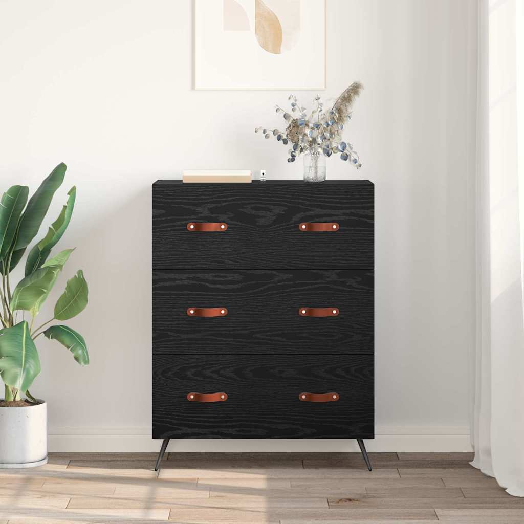 Chest Of Drawers Black oak 69.5 x 34 x 90 cm Engineered wood