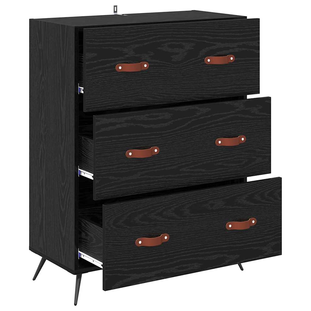 Chest Of Drawers Black oak 69.5 x 34 x 90 cm Engineered wood