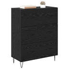 Sideboard Black Oak 69.5 x 34 x 90 cm Engineered Wood and Iron