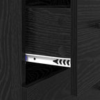 Sideboard Black Oak 69.5 x 34 x 90 cm Engineered Wood and Iron