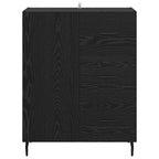 Sideboard Black Oak 69.5 x 34 x 90 cm Engineered Wood and Iron