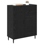 Sideboard Black Oak 69.5 x 34 x 90 cm Engineered Wood and Iron