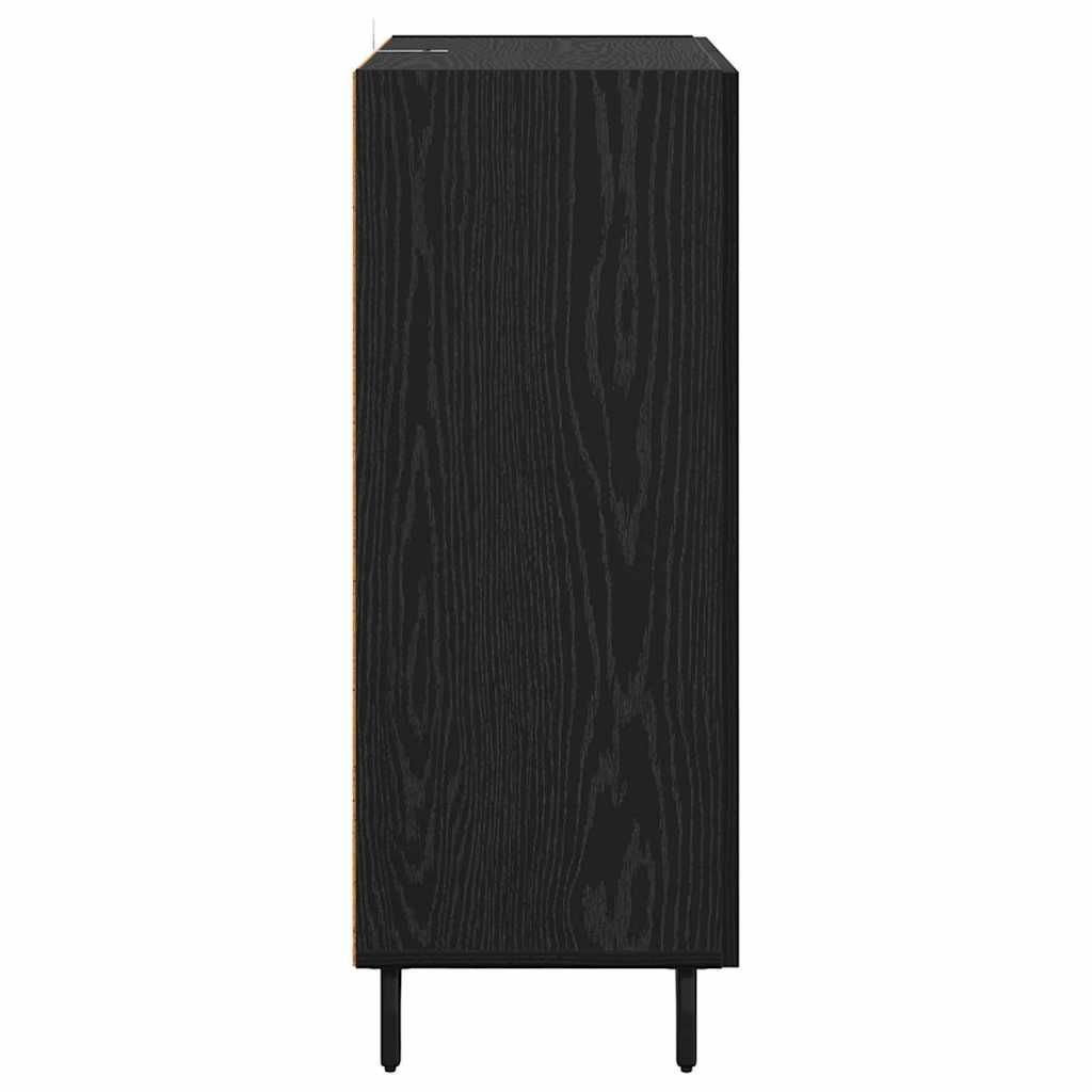 Sideboard Black Oak 69.5 x 34 x 90 cm Engineered Wood and Iron