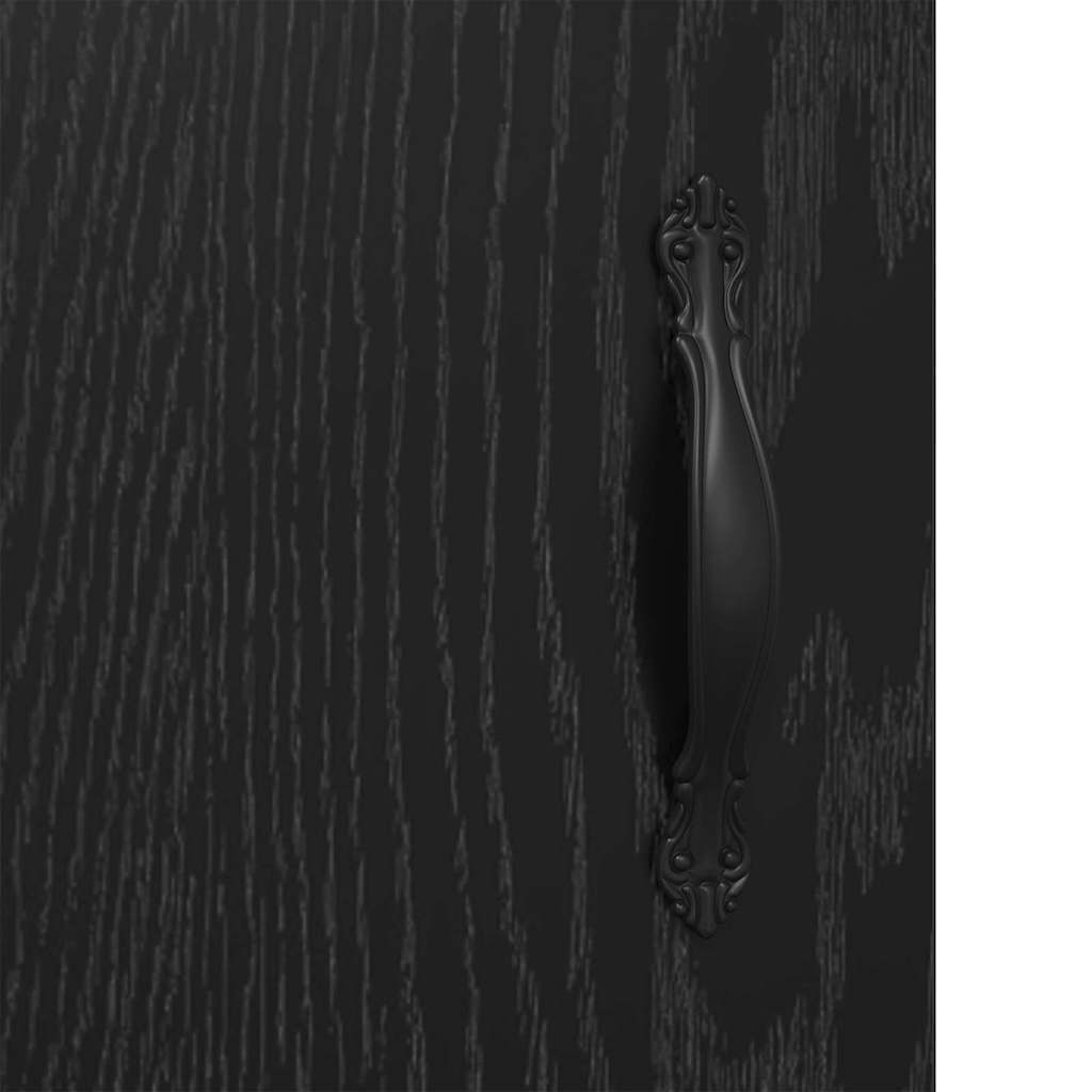 Sideboard Black Oak 69.5 x 34 x 90 cm Engineered Wood and Iron