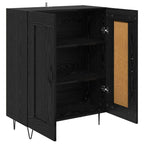 Sideboard Black Oak 69.5 x 34 x 90 cm Engineered Wood and Iron