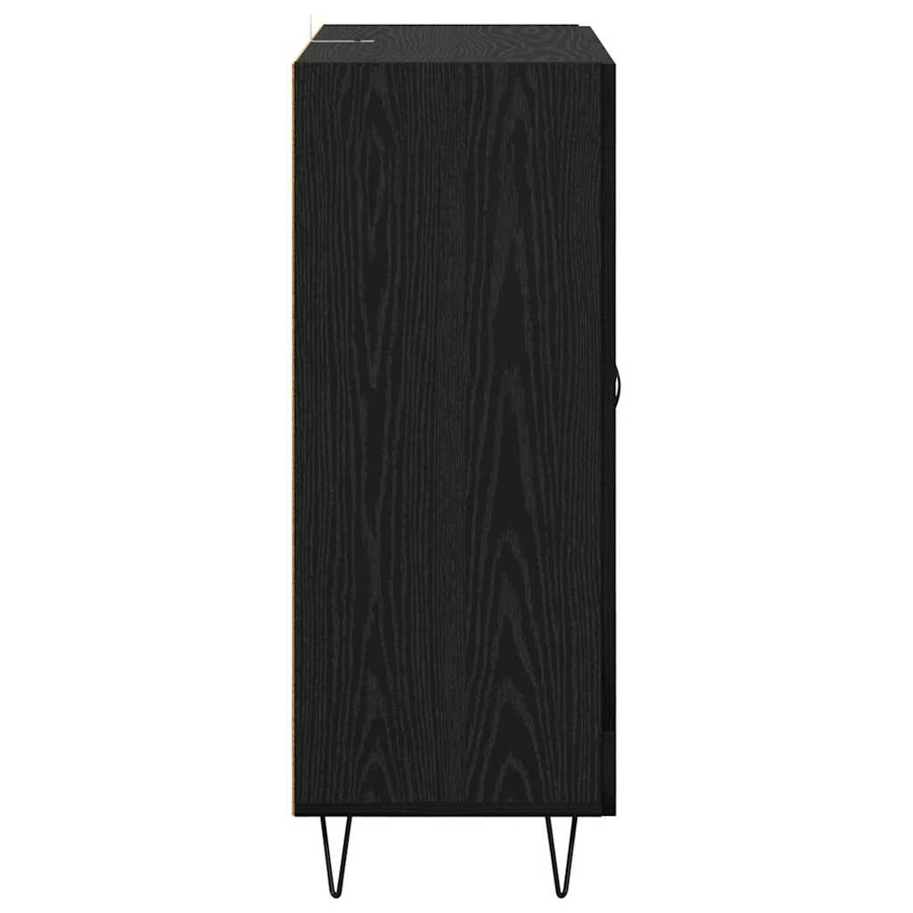 Sideboard Black Oak 69.5 x 34 x 90 cm Engineered Wood and Iron