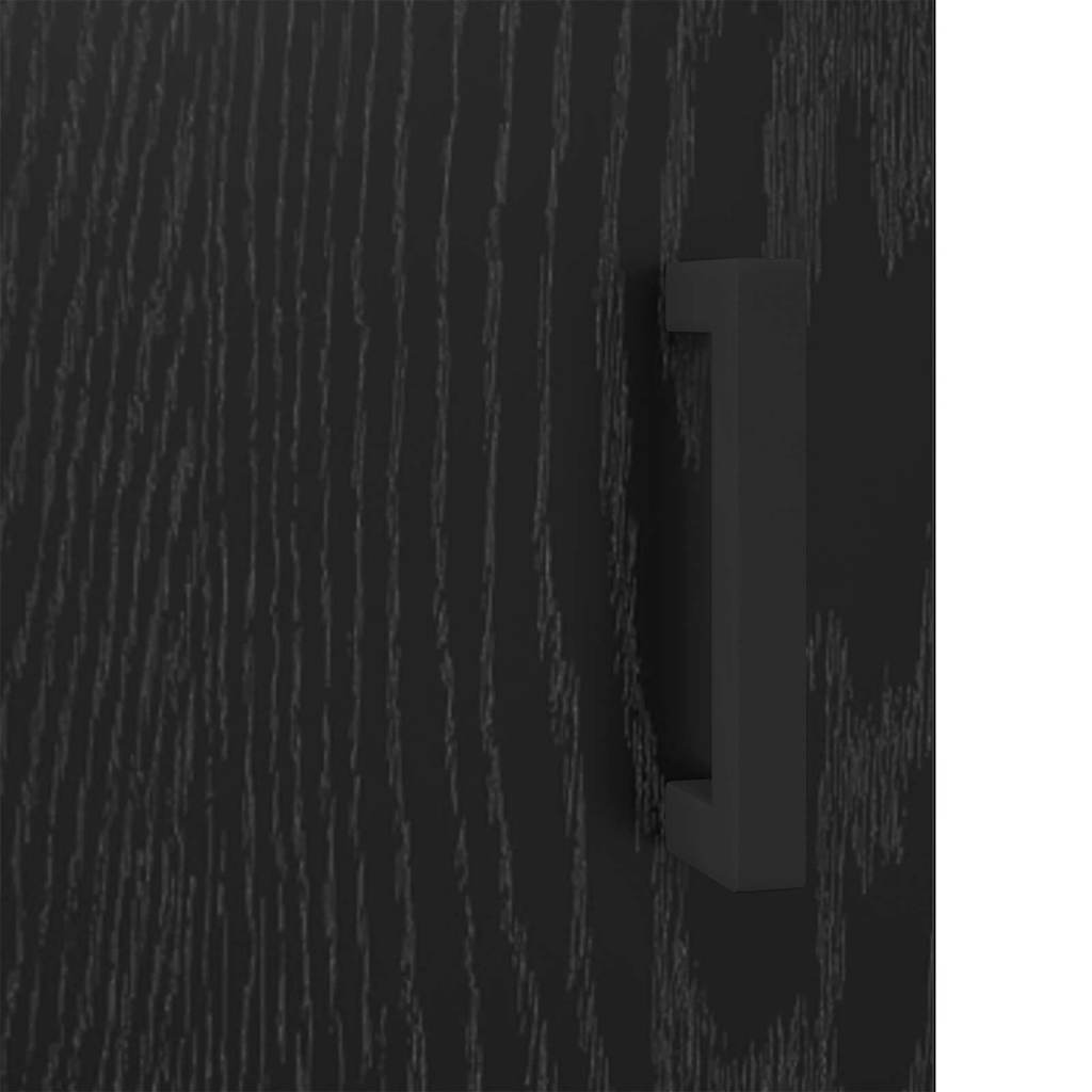 Sideboard Black Oak 69.5 x 34 x 90 cm Engineered Wood and Iron