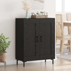 Sideboard Black Oak 69.5 x 34 x 90 cm Engineered Wood and Iron