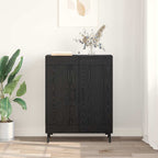 Sideboard Black Oak 69.5 x 34 x 90 cm Engineered Wood and Iron