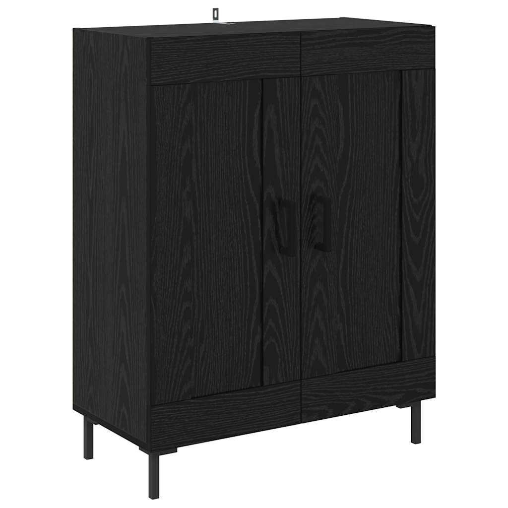 Sideboard Black Oak 69.5 x 34 x 90 cm Engineered Wood and Iron