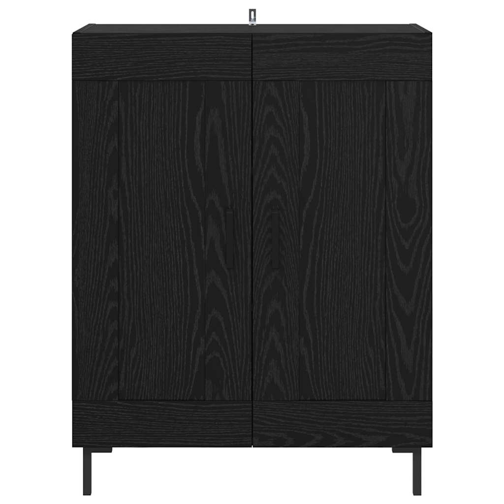 Sideboard Black Oak 69.5 x 34 x 90 cm Engineered Wood and Iron