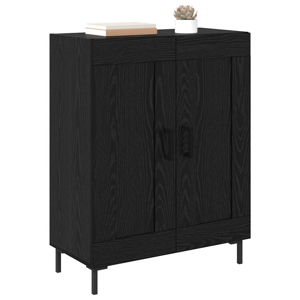 Sideboard Black Oak 69.5 x 34 x 90 cm Engineered Wood and Iron