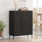 Sideboard Black Oak 69.5 x 34 x 90 cm Engineered Wood and Iron