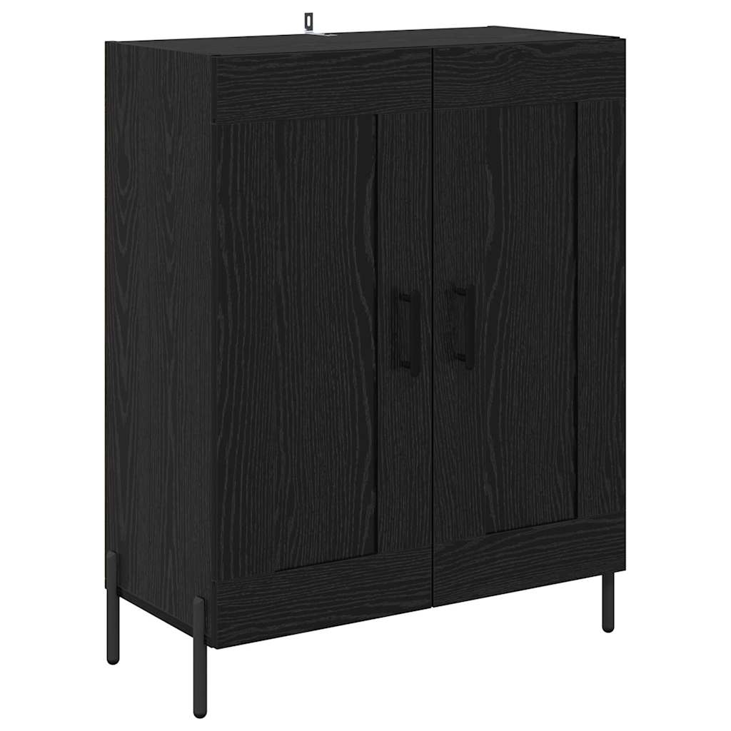 Sideboard Black Oak 69.5 x 34 x 90 cm Engineered Wood and Iron