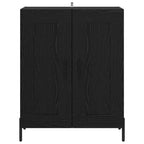 Sideboard Black Oak 69.5 x 34 x 90 cm Engineered Wood and Iron