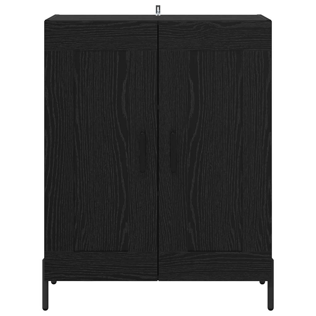 Sideboard Black Oak 69.5 x 34 x 90 cm Engineered Wood and Iron